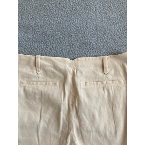 Rag & Bone Pants 6 Small Linen Stretch Straight Leg High Rise Beige Cream Beach - Picture 6 of 15